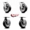 Service Caster 5 Inch Rubber on Aluminum Caster Set with Roller Bearings 2 Swivel 2 Rigid SCC-20S520-RAR-2-R-2 - alternate 6